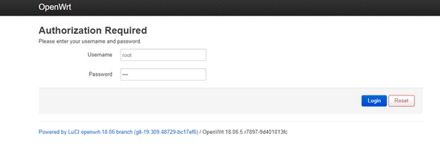 Login to the Web interface- Setup PureVPN on OpenWrt Login to the router’s Luci Web panel